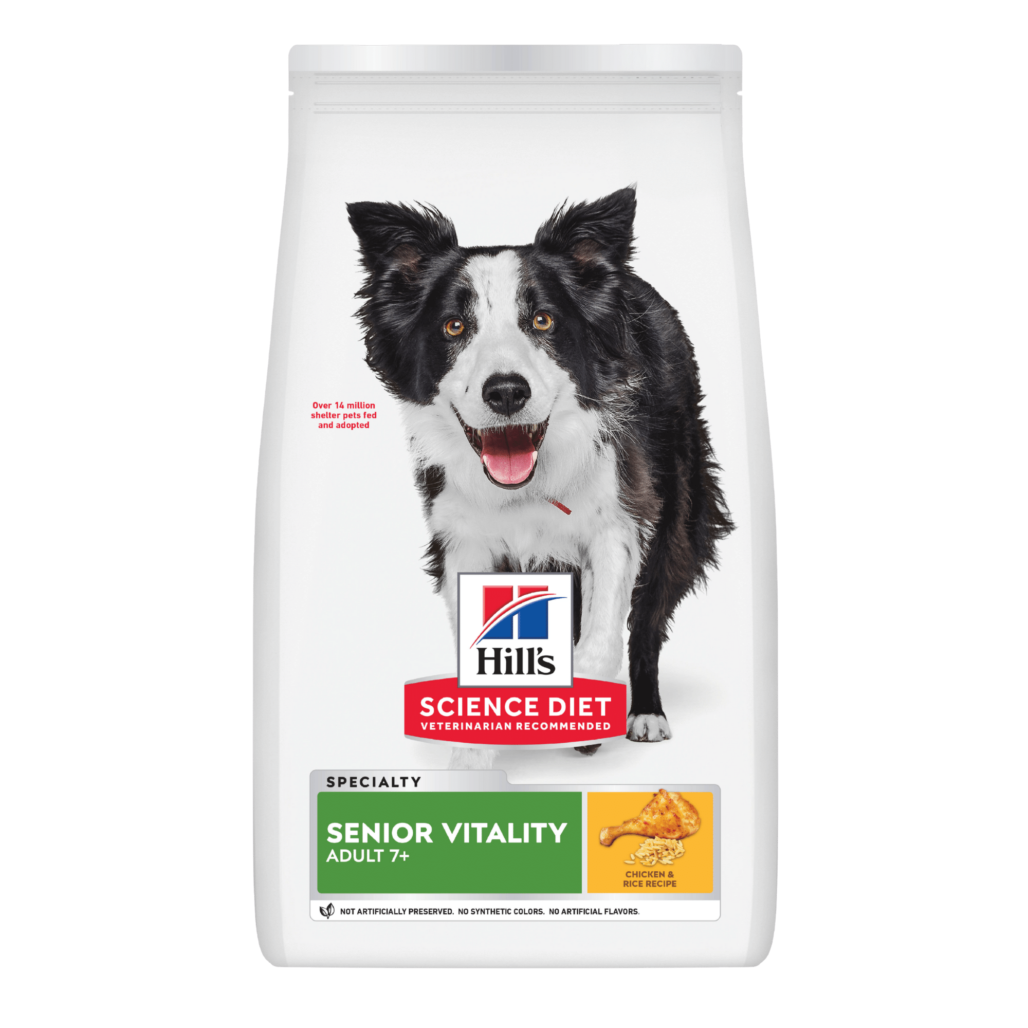 10772_10773 - Dog Senior 7+ Vitality Front packshot hill's science diet adult 7+ senior vitality dry dog food