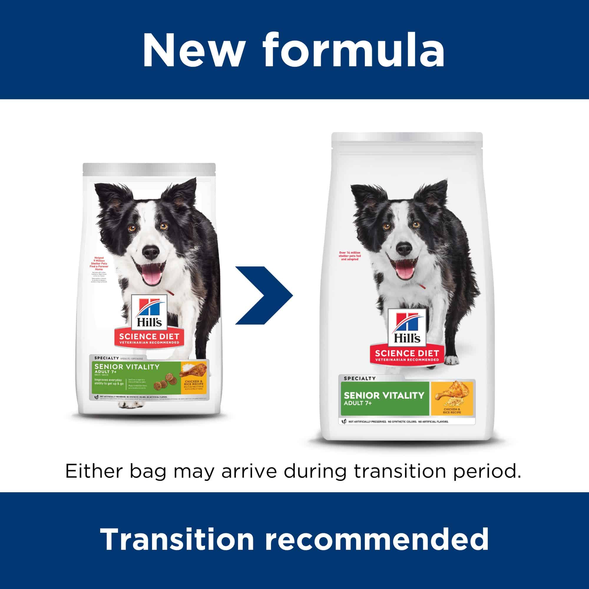 10772_10773 - Dog Senior 7+ Vitality New formula hill's science diet adult 7+ senior vitality dry dog food