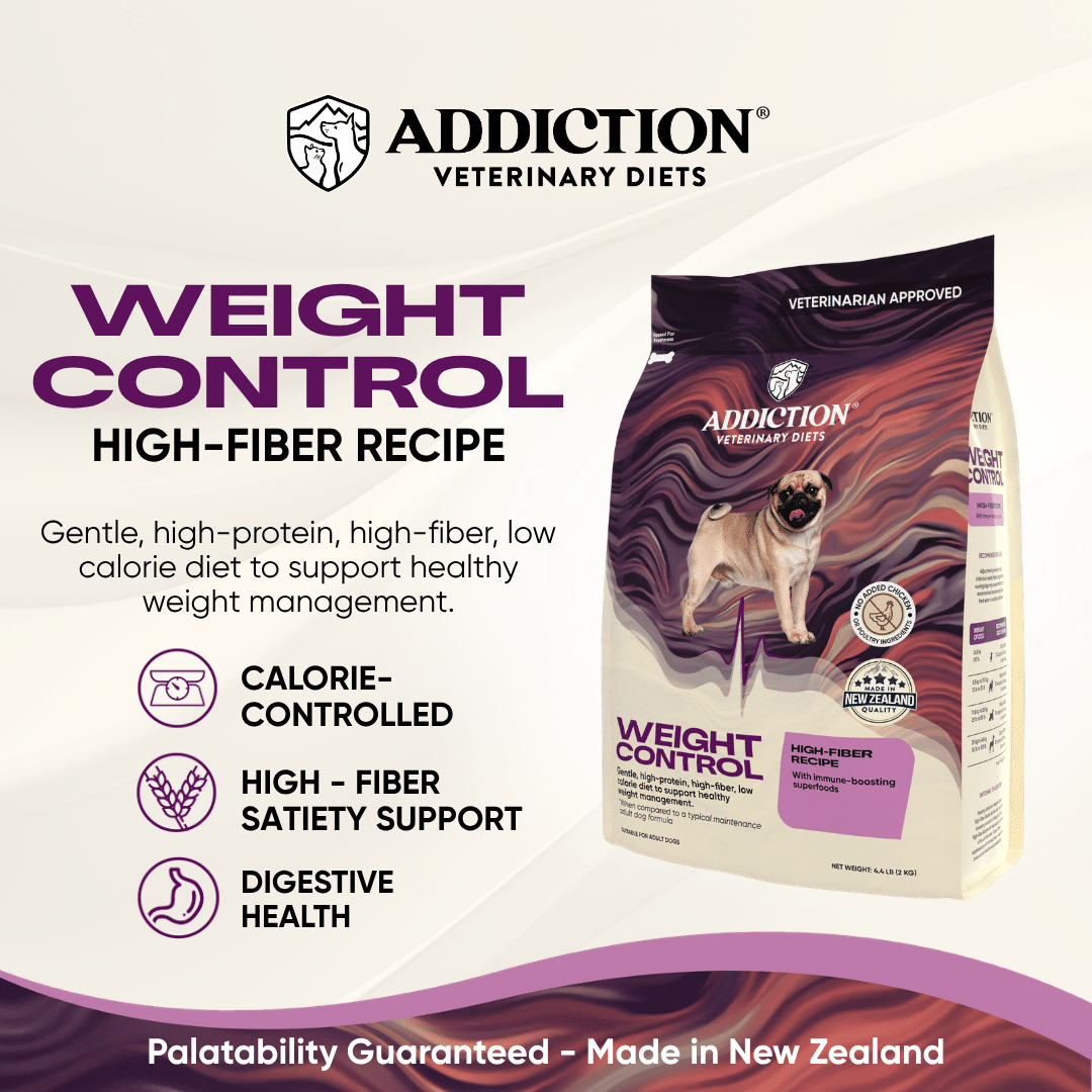 2 addiction veterinary diets weight control high fibre dry dog food