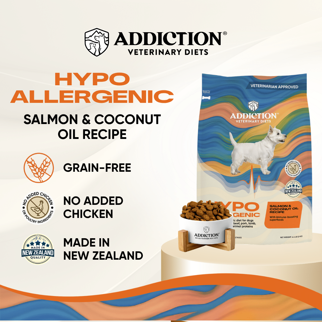 3 addiction veterinary diets hypoallergenic salmon dry dog food