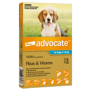 advocate medium dog (4 10kg) flea and worm treatment 3 pack