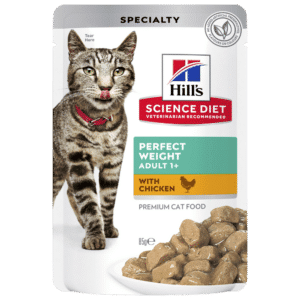 hill's science diet adult perfect weight chicken cat food pouches 12x85g