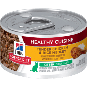 hill's science diet kitten healthy cuisine chicken & rice medley canned wet cat food 79g