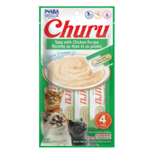 inaba churu tuna with chicken lickable cat treat 4 pack