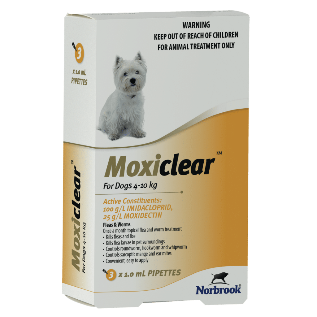 Moxiclear Flea and Worm Treatment For Medium Dogs 410kg 3 Pack Buy