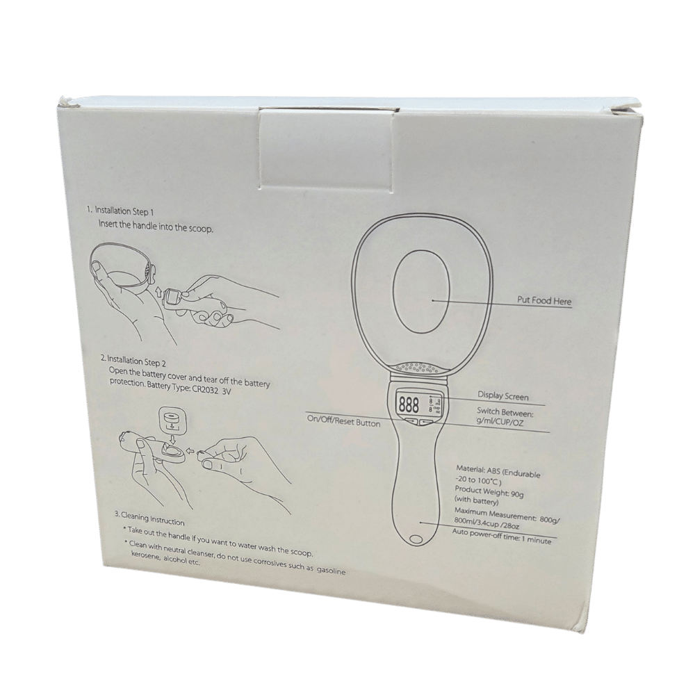 Pet-food-digital-measure-scoop (2) digital pet food measuring spoon with built in scale 800g