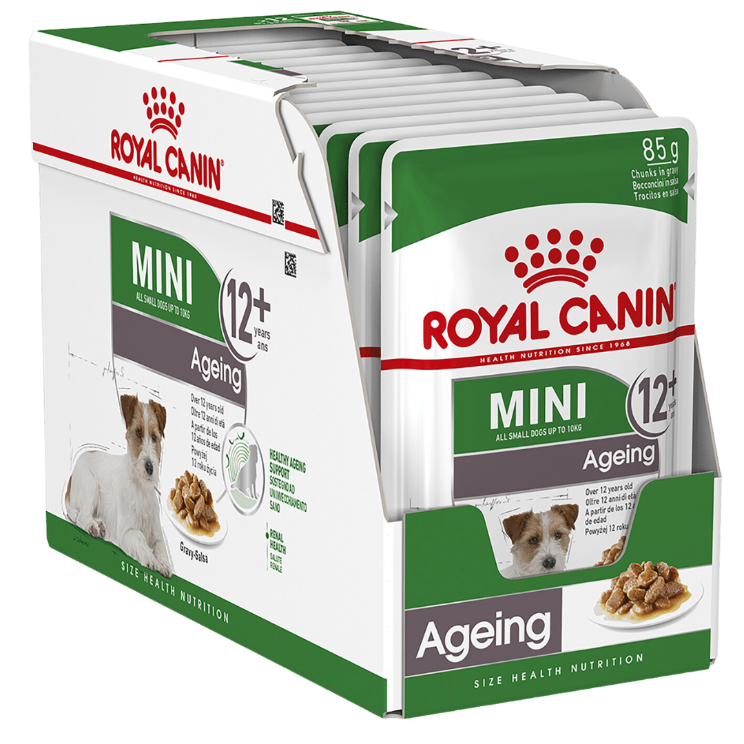 royal canin mini ageing 12+ gravy 85g box of 12