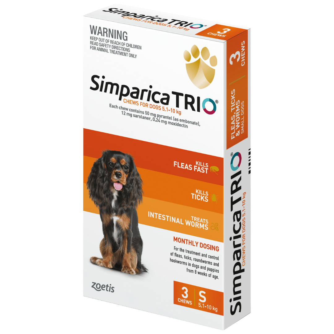 Simparica Trio Small 5.1-10kg 3 pack simparica trio small 5.1 10kg 3 pack