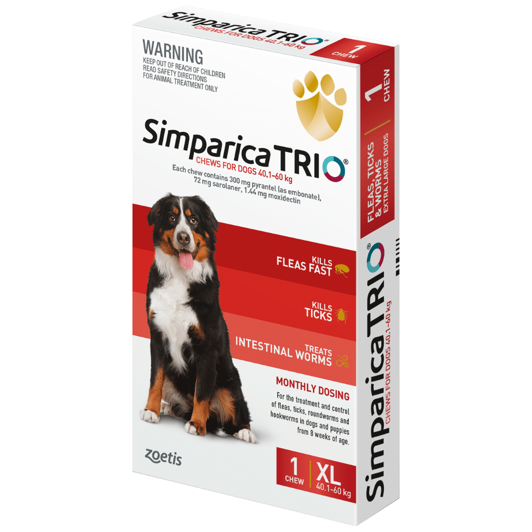 simparica trio x large 40.1 60kg single chew