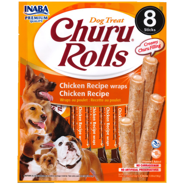 inaba churu chicken dog rolls 8 pack