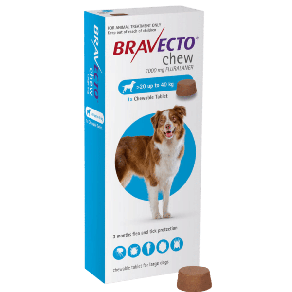 bravecto large dog flea treatment 20 40kg chew