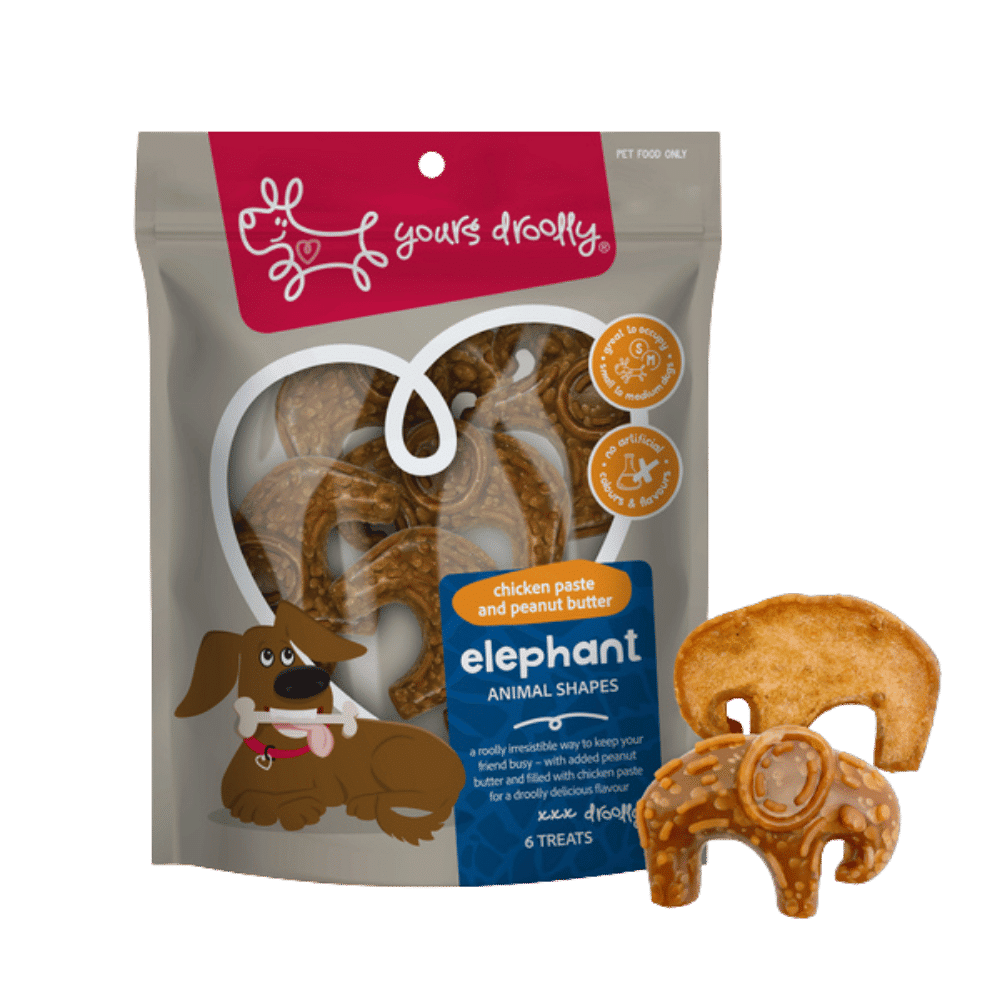 yours droolly elephant animal shapes with chicken paste 6 pack