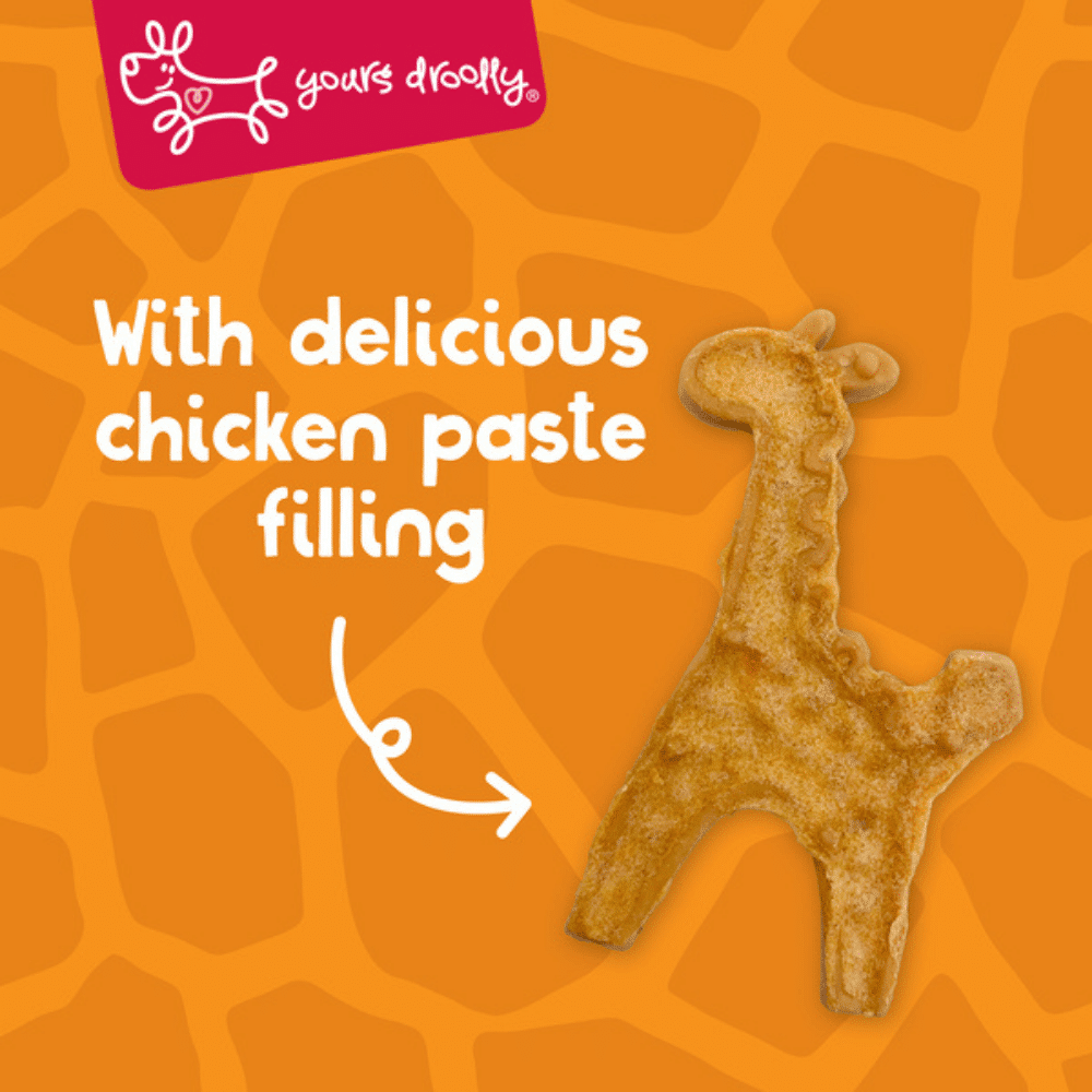 Yours-droolly-giraffe-animal-shape-treat-chicken-dog-chicken yours droolly animal shapes giraffe with chicken paste 6 pack