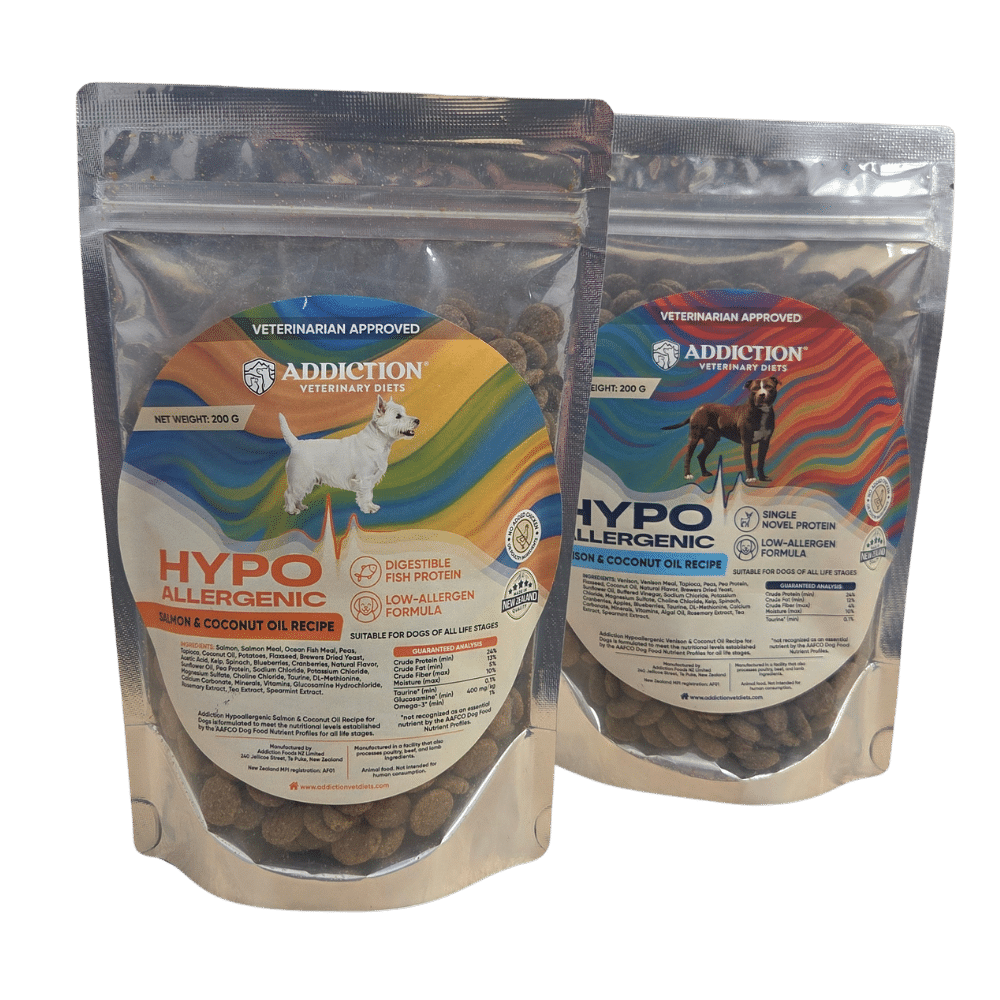 addiction veterinary diet hypoallergenic dry dog food 200g sample