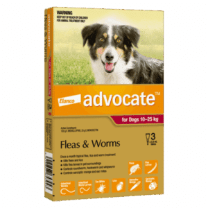 advocate large dog (10 25kg) flea and worm treatment 3 pack