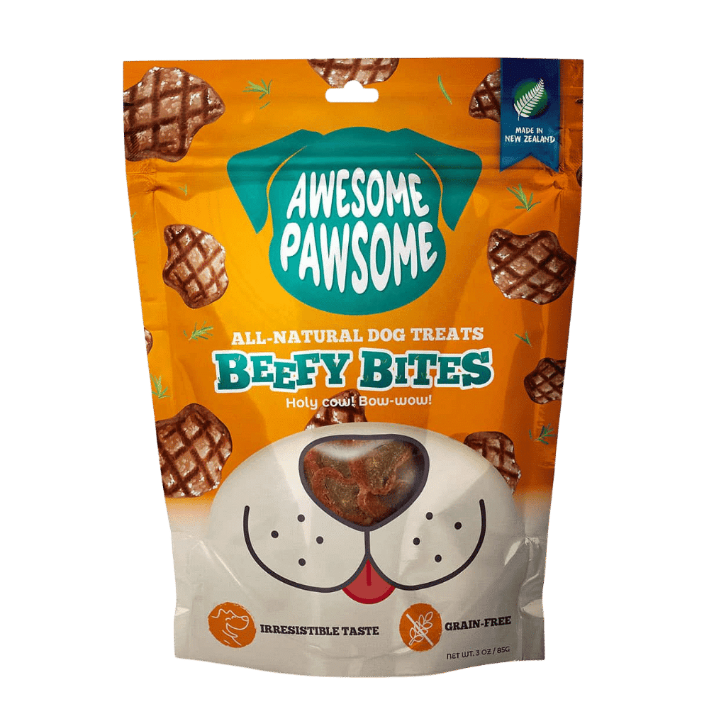 awesome pawsome beefy bites dog treats