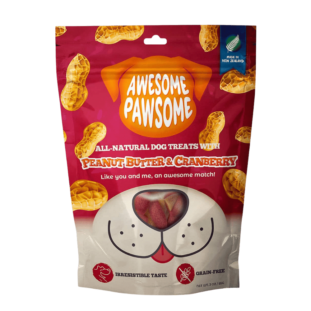 awesome pawsome peanut butter & cranberry dog treats