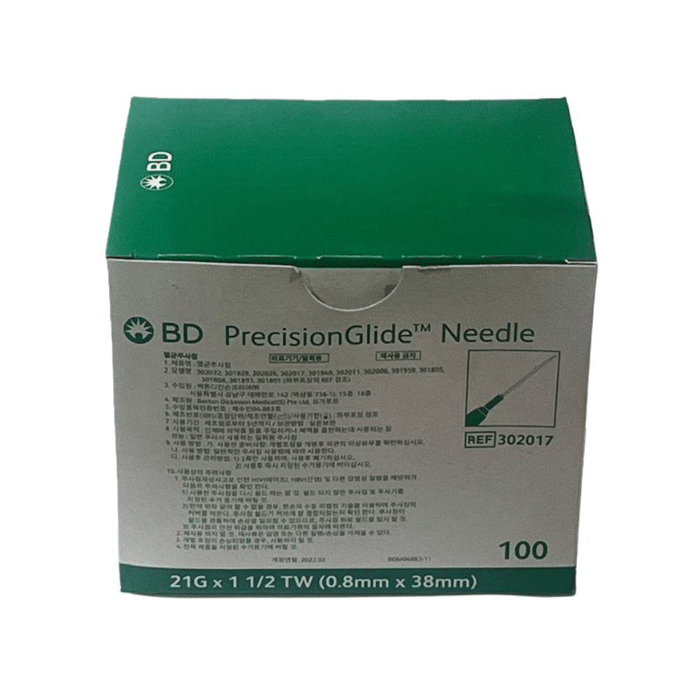 needles bd 21g x 1 1/2 inch box of 100