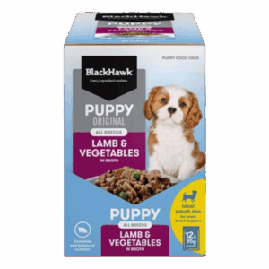 black hawk original puppy lamb & vegetables pouches 85g x 12