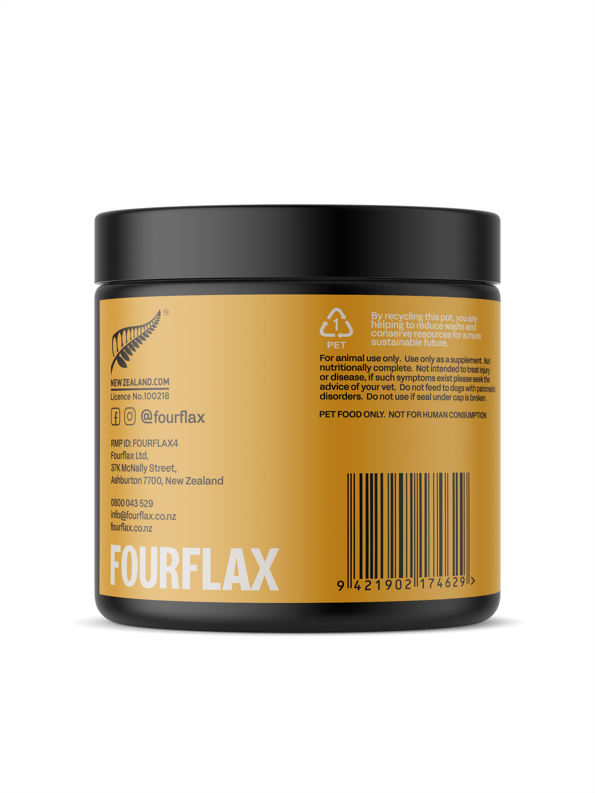 canine-movement-musselpowder-150g-FFCMP150-left fourflax canine mussel powder 150g