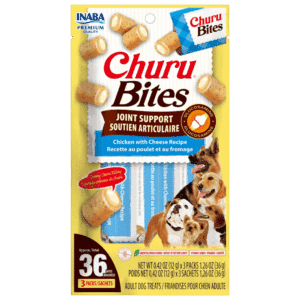inaba churu bites joint support chicken & cheese dog treats 3 pack
