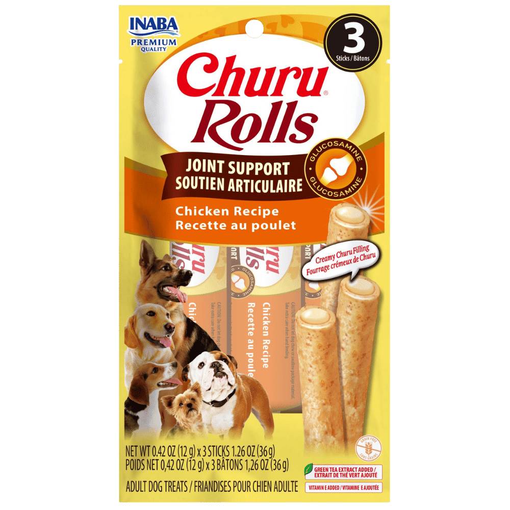 inaba churu rolls joint support chicken dog treat 3 pack