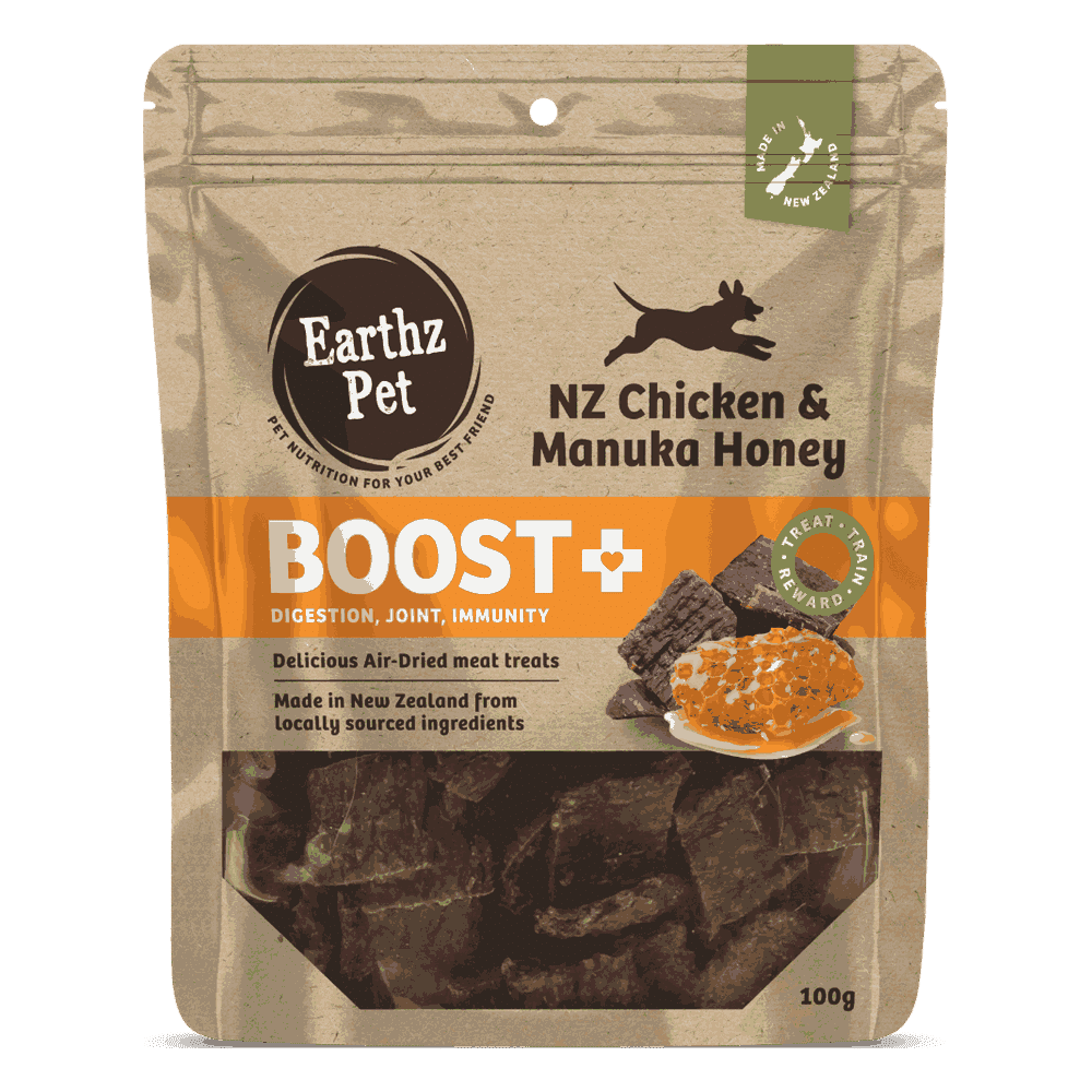 Earthz Pet BOOST+ Chicken & Manuka Honey Dog Treats 100g pack