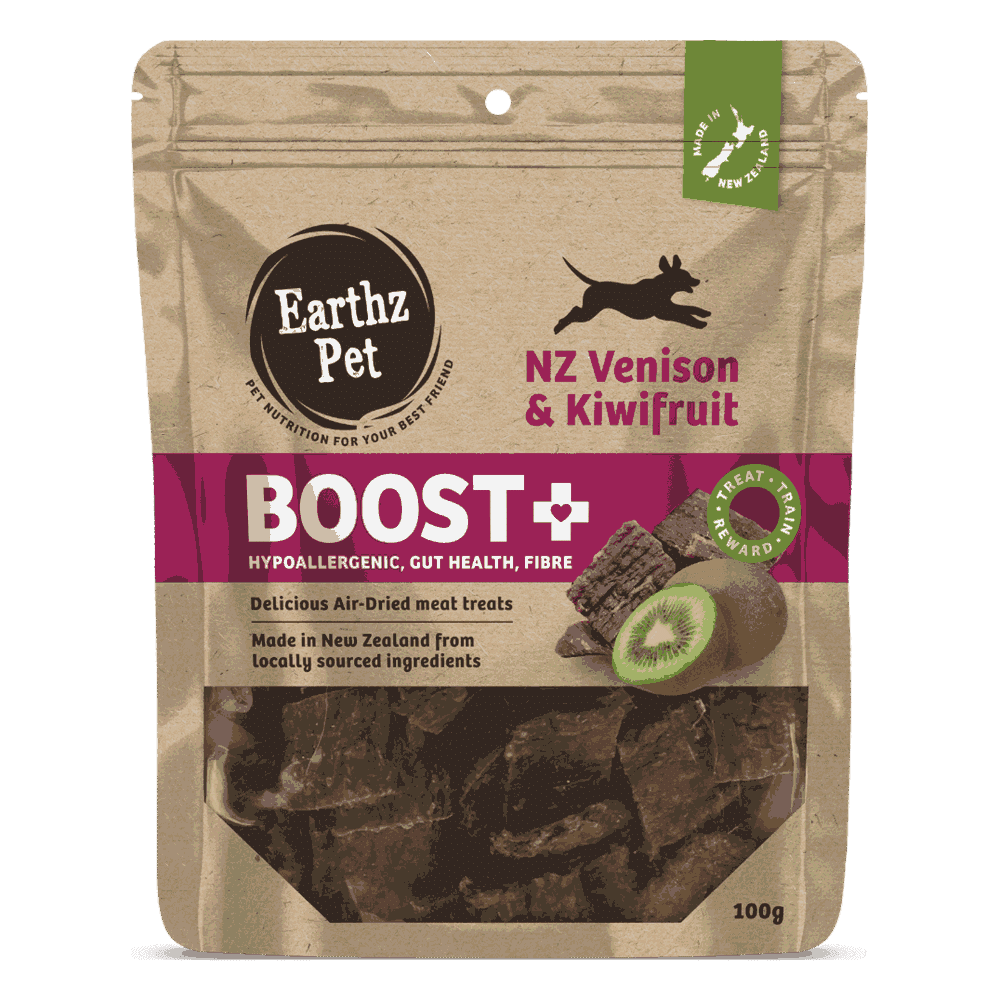 Earthz Pet BOOST+ Venison & Kiwifruit Dog Treats 100g pack