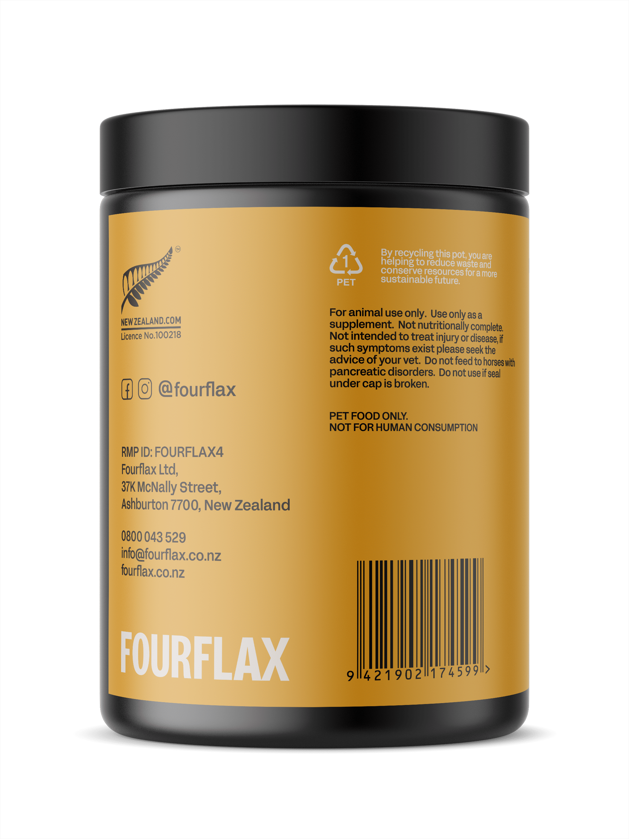 equine-movement-musselpowder-400g-FFEMP400-left fourflax equine mussel powder 400g