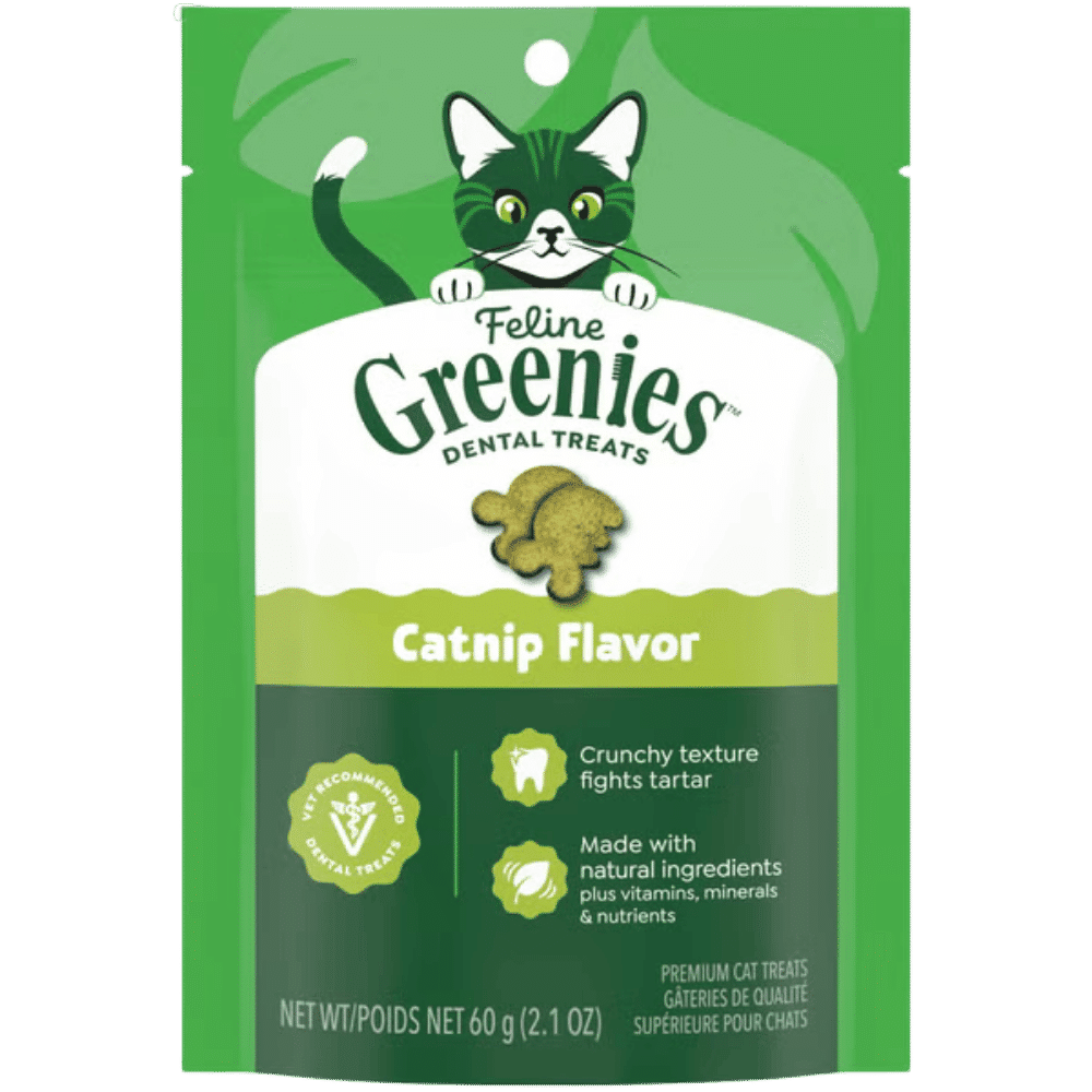 greenies cat dental treats catnip flavour 60g