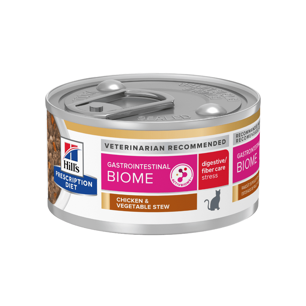 hill's prescription diet gastrointestinal biome stress chicken & vegetable stew canned wet cat food 82g