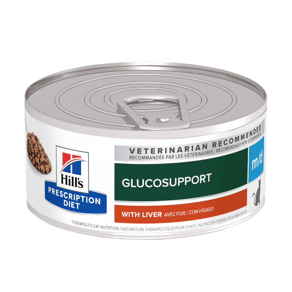 hill's prescription diet m/d gluco support canned cat food 156g