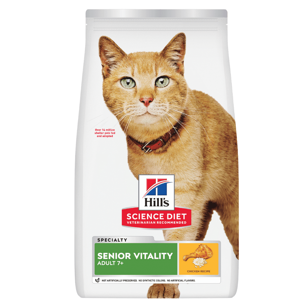 hills science diet adult 7+ senior vitality dry cat food