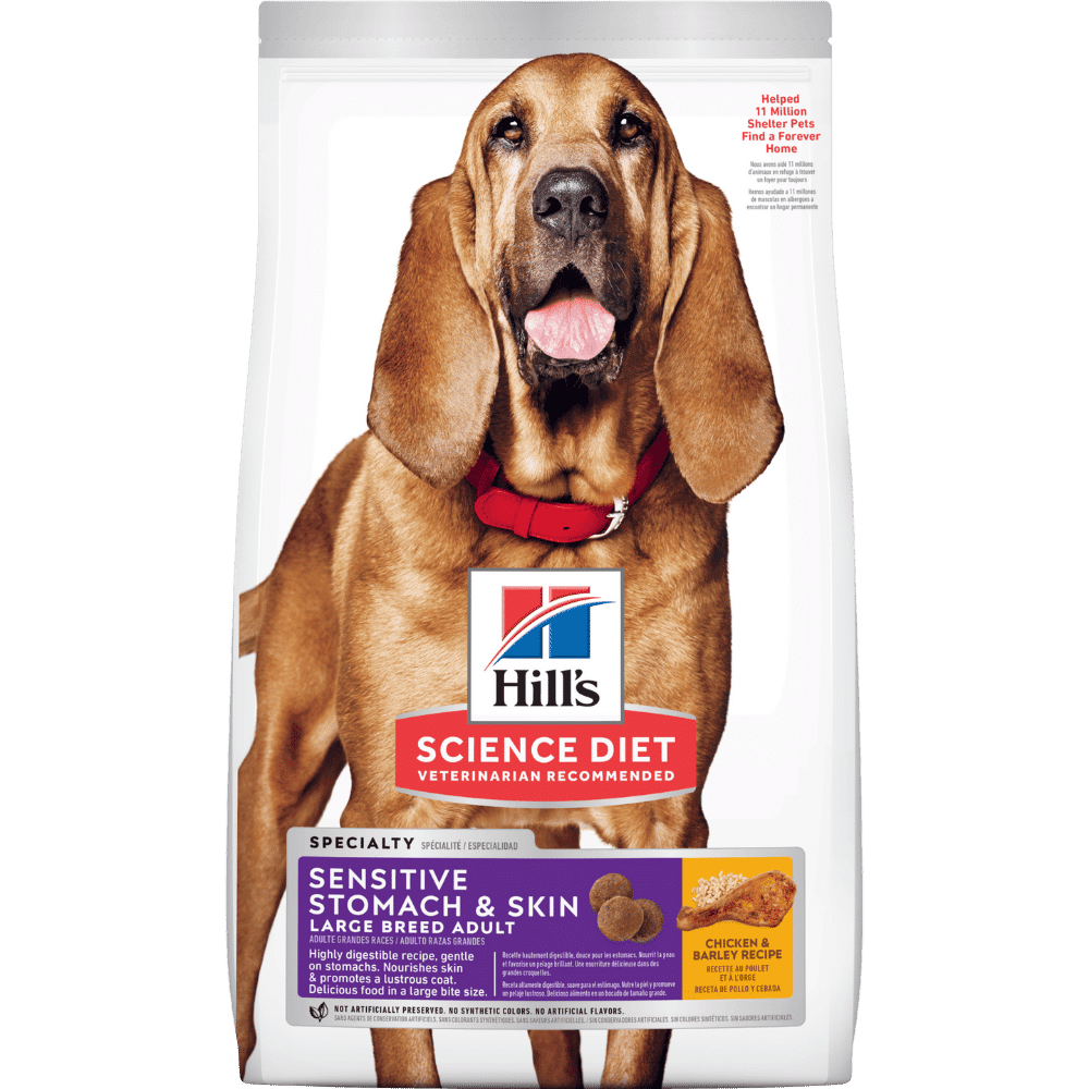 hill's science diet sensitive stomach & skin adult large breed dry dog food 13.6kg
