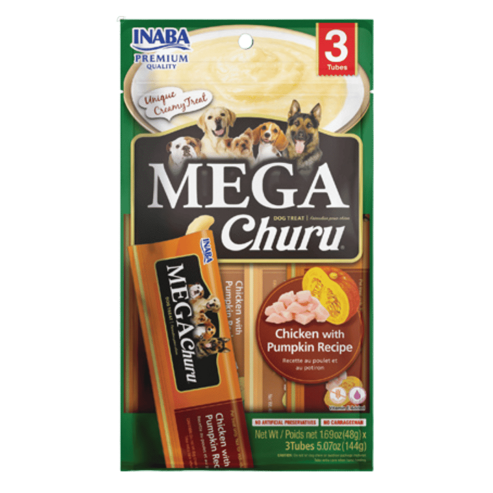 inaba mega churu chicken with pumpkin recipe dog treats 3 pack