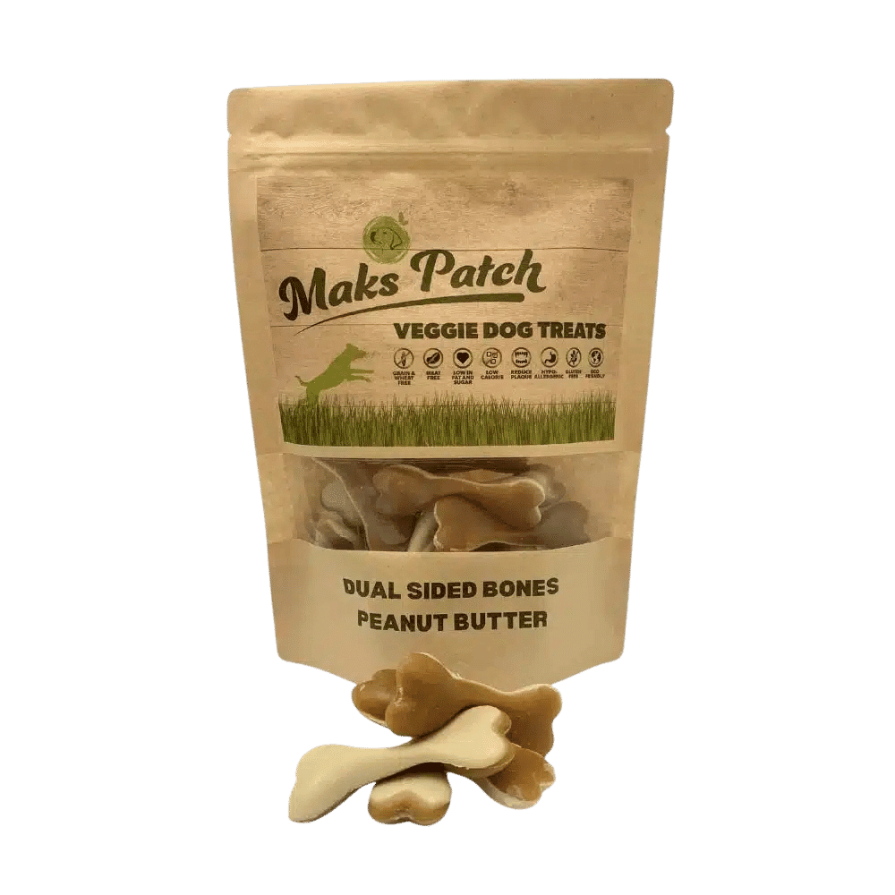 maks-patch-dual-sided-pb-treats-dog maks patch peanut butter dual sided bones small dog grab bag 20 pieces