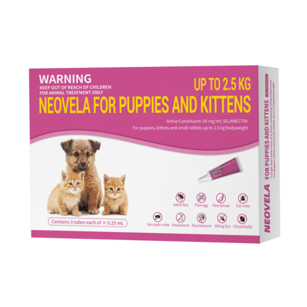 neovela for puppies, kittens& small rabbits up to 2.5kg 3 pack