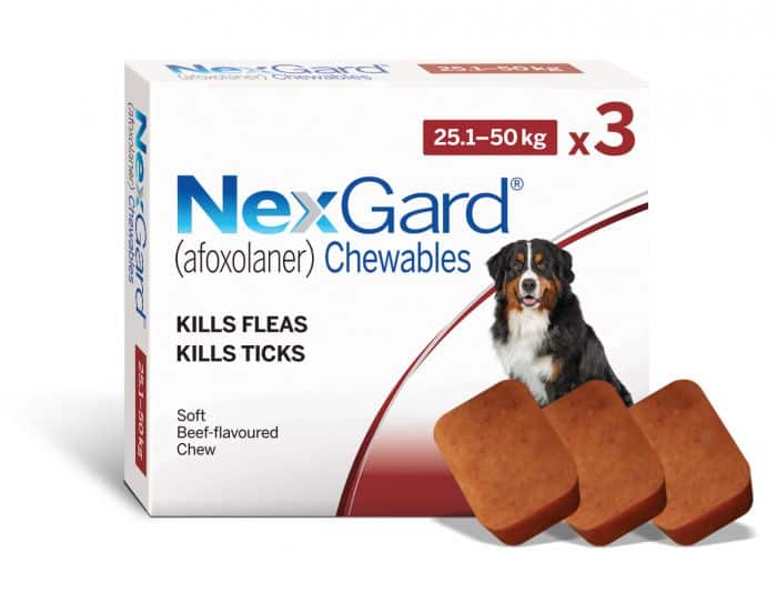 Nexgard Dog Chew Large 2550kg 3 pack Buy Online from Vet Post NZ
