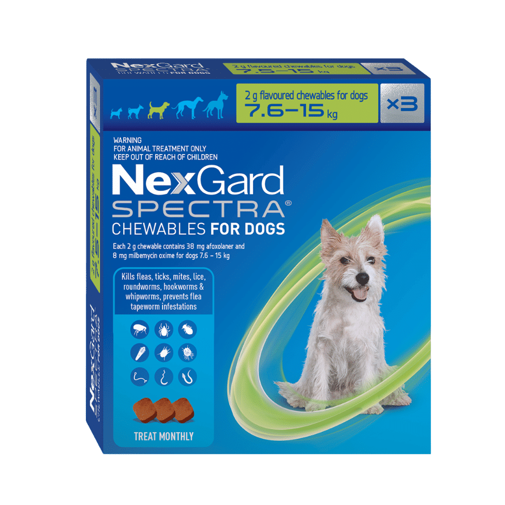 nexgard spectra 7.6 15kg 3 pack
