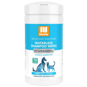 Nootie waterless shampoo wipes with aloe and oatmeal- sweet pea and vanilla