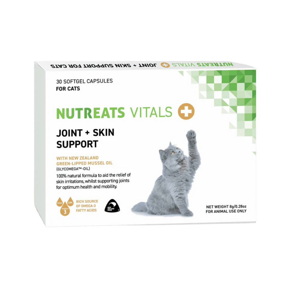 nutreats vitals joint & skin support capsules cat