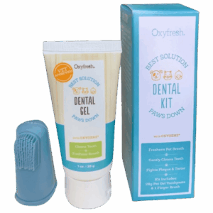 oxyfresh pet dental gel toothpaste 28g + fingerbrush