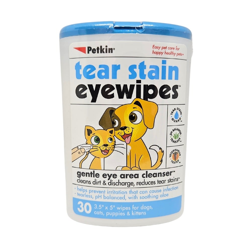 Petkin Tear Stain Eye Wipes 30pk Buy Online from Vet Post NZ