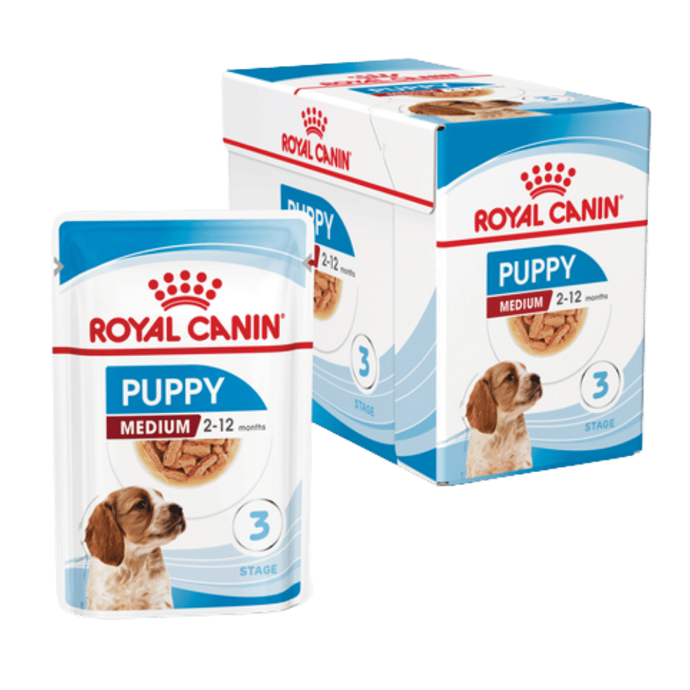royal canin medium puppy wet dog food pouches 10x140g