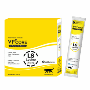 vetsynova vf+ core lysine 250mg supplement for cats sachet (12g)