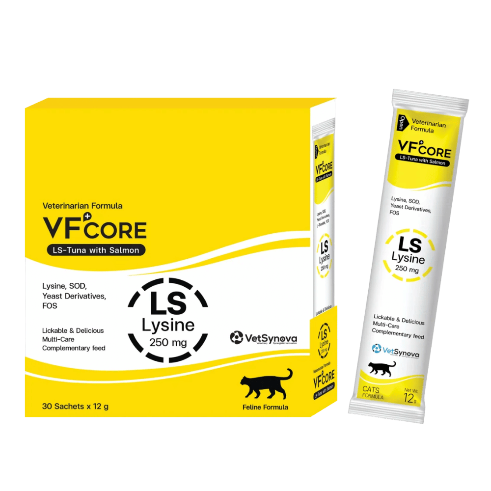 vetsynova vf+ core lysine 250mg supplement for cats sachet (12g)