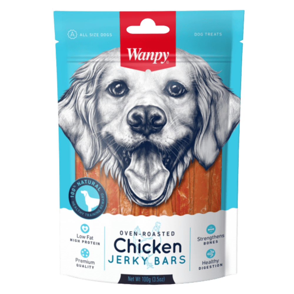 wanpy dog chicken jerky bars 100g
