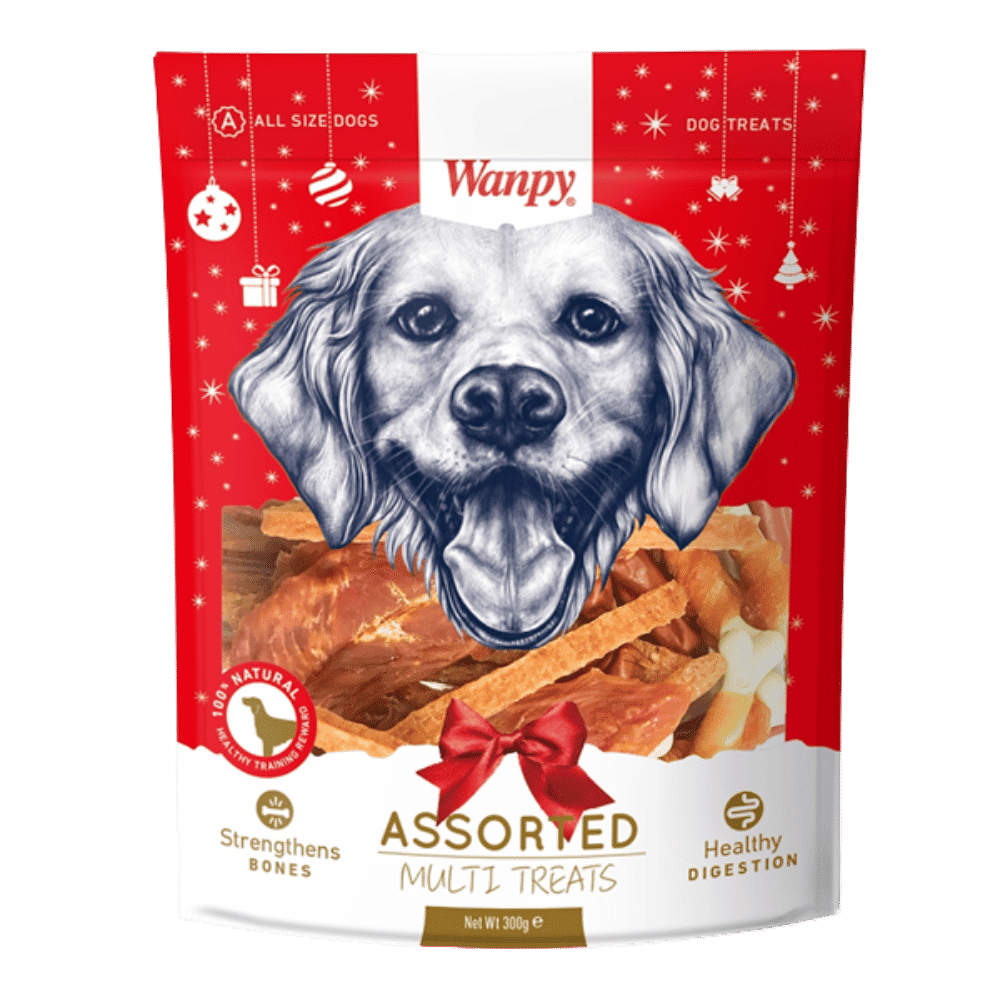 wanpy dog treats christmas multi pack 300g