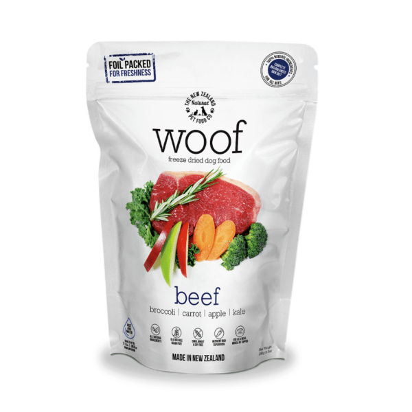 woof freeze dried dog food beef 1.2kg