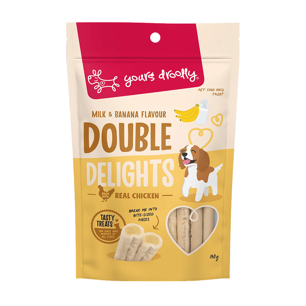 yours droolly double delights milk & banana 150g